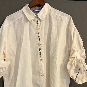Vintage Ivory Floral Button Down Shirt